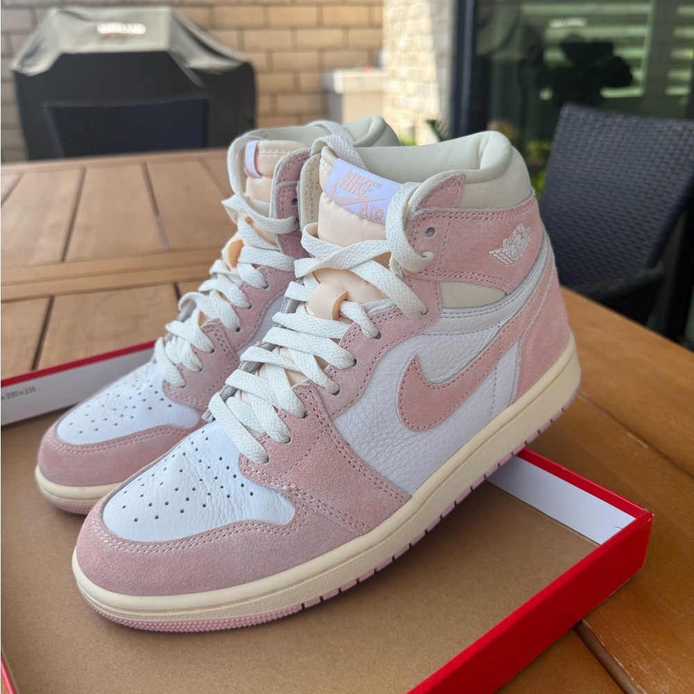 The Air Jordan 1 Retro High OG Washed Pink in size 8 womens